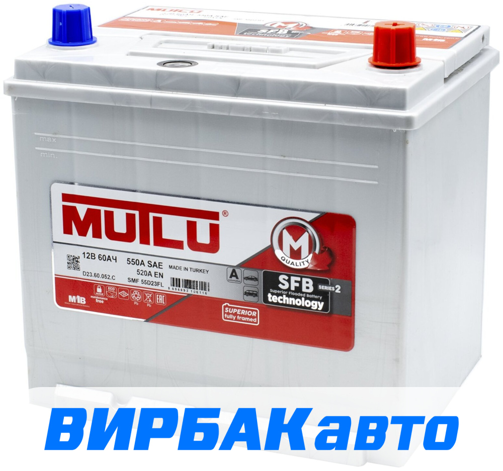 Купить Аккумулятор MUTLU Asia SFB M2 60 Ач 520 А обратная, клемма  стандартная, цены в Сочи — интернет-магазин VIRBACauto